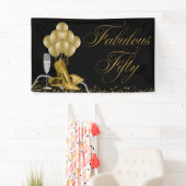 Black Gold High Heel Shoe Pearls 50. Geburtstag Banner (Insitu)