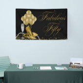 Black Gold High Heel Shoe Pearls 50. Geburtstag Banner (Messeveranstaltung)
