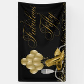 Black Gold High Heel Shoe Pearls 50. Geburtstag Banner (Vertikal)