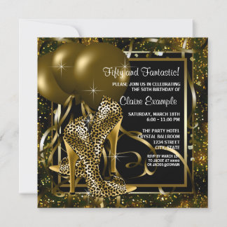 Black Gold High Heels Frauen Geburtstagsparty Einladung