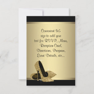 Black Gold High Heels UAWG RSVP Karte