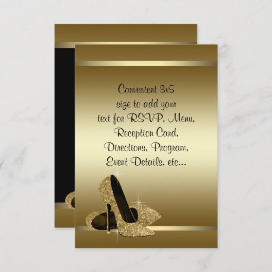 Black Gold High Heels UAWG RSVP Karte (Vorne/Hinten)