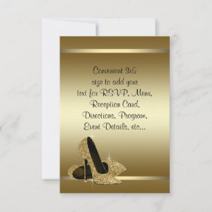 Black Gold High Heels UAWG RSVP Karte