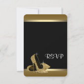 Black Gold High Heels UAWG RSVP Karte (Rückseite)