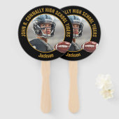 Black Gold High School Football Player Photo Fächer (Vorne und Hinten)