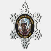 Black Gold High School Marching Band Photo Gift Schneeflocken Zinn-Ornament (Rechts)