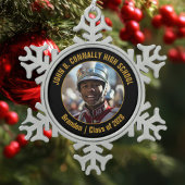 Black Gold High School Marching Band Photo Gift Schneeflocken Zinn-Ornament