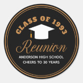 Black Gold High School Wiedersehen Personalisiert  Runder Aufkleber (Vorderseite)