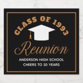 Black Gold High School Wiedersehen Personalisiert Schaumweinetikett (Einzelnes Label)