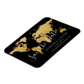 Black Gold Hochzeit in Urlaubsort Map Save the Dat Magnet (Linke Seite)