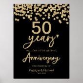 Black Gold Hochzeit Jubiläum Begrüßungszeichen Poster (Vorne)