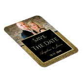 Black Gold Hochzeit retten das Datum der Einladung Magnet (Rechte Seite)