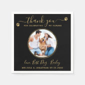 Black Gold Hochzeit Vielen Dank Custom Pet Hund Fo Serviette (Vorderseite)