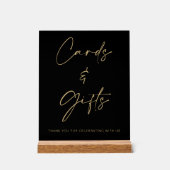 Black Gold Hochzeitkarten und Geschenktisch Acrylschild (Vorderseite)