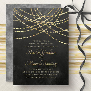 Black Gold Hochzeitsempfang Einladung