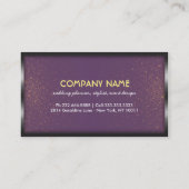 Black Gold Hochzeitsplaner für Gerahmte und Lila G Visitenkarte (Rückseite)