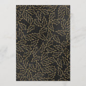 Black Gold Holly Berry Christmas Menükarte (Rückseite)