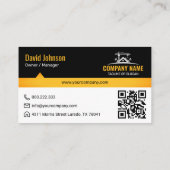 Black Gold Home Building Construction Crane Visitenkarte (Rückseite)