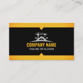 Black Gold Home Building Construction Crane Visitenkarte (Vorderseite)