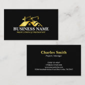 Black Gold Home Building Construction Visitenkarte (Vorne/Hinten)