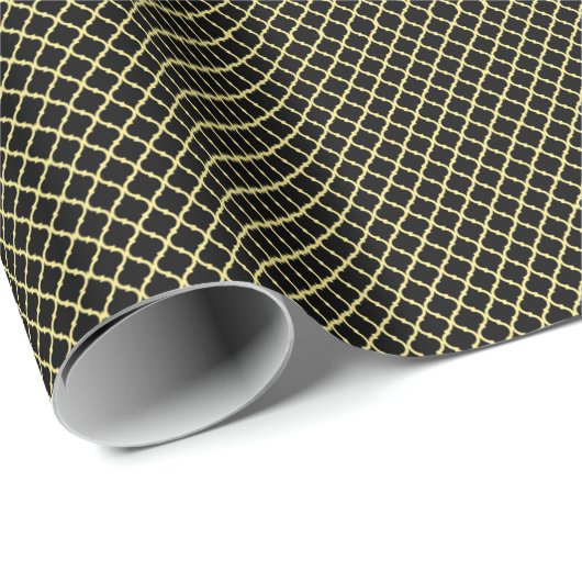 Black Gold Honeycomb Wrapping Paper Geschenkpapier (Rolleneckpunkt)