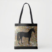 Black & Gold Horse Sparkle Tasche (Vorderseite)