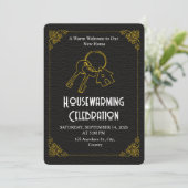 Black Gold Housewarming Invitation Editable Einladung (Stehend Vorderseite)