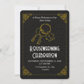 Black Gold Housewarming Invitation Editable Einladung (Vorderseite)