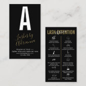 Black Gold Icon Makeup Lash Extension Aftercare Visitenkarte (Vorne/Hinten)