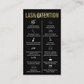 Black Gold Icon Makeup Lash Extension Aftercare Visitenkarte (Rückseite)