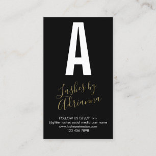 Black Gold Icon Makeup Lash Extension Aftercare Visitenkarte