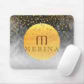 Black Gold Imitate Foil Confetti Glitzer Moon Mousepad (Mit Mouse)
