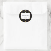 Black & Gold Imitate Foil Polka Dots Party Sticker (Tasche)