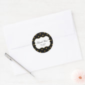 Black & Gold Imitate Foil Polka Dots Party Sticker (Umschlag)
