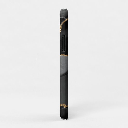 Black & Gold Imitate Glitzer Agate Case-Mate iPhone Hülle (Hinten/Rechts)