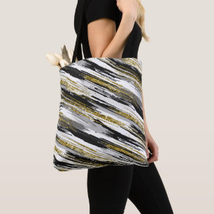 Black Gold Imitate Glitzer Moderner Abstrakt Tasche