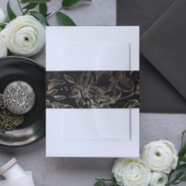 Black Gold Imitate Hochzeit von Florals mit handge Einladungsbanderole