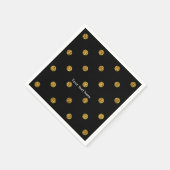 Black & Gold Imitats Foil Polka Dots Party Napkins Serviette (Ecke)