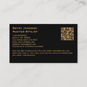 Black & Gold Imitats Fox Business Card Visitenkarte (Rückseite)