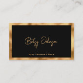 Black & Gold Imitats Fox Business Card Visitenkarte (Vorderseite)