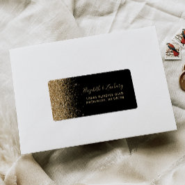 Black Gold Imitats Glitzer Hochzeit RSVP Selbstadr Adressaufkleber