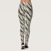 Black Gold Imitats Glitzer Moderner Abstrakter Leggings (Rückseite)