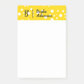 Black Gold Initial Monogram, trendy Elegant Name Post-it Klebezettel (Vorderseite)