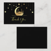 Black Gold Islamic Danke Card Mitteilungskarte (Vorne/Hinten)