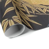 Black Gold Japanisch Kimono Floral Decoupage Gesch Geschenkpapier (Rolleneckpunkt)