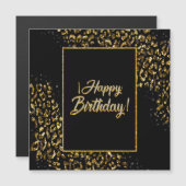 Black Gold & Jewel Leopard Magneteinladung (Vorne/Hinten)