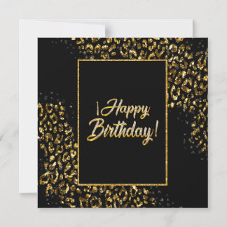 Black Gold & Jewel Leopard Magneteinladung