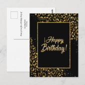 Black Gold & Jewel Leopard Postkarte (Vorne/Hinten)
