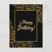 Black Gold & Jewel Leopard Postkarte (Vorderseite)