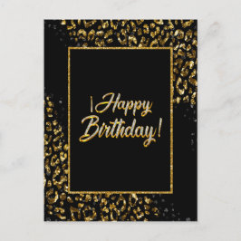 Black Gold & Jewel Leopard Postkarte